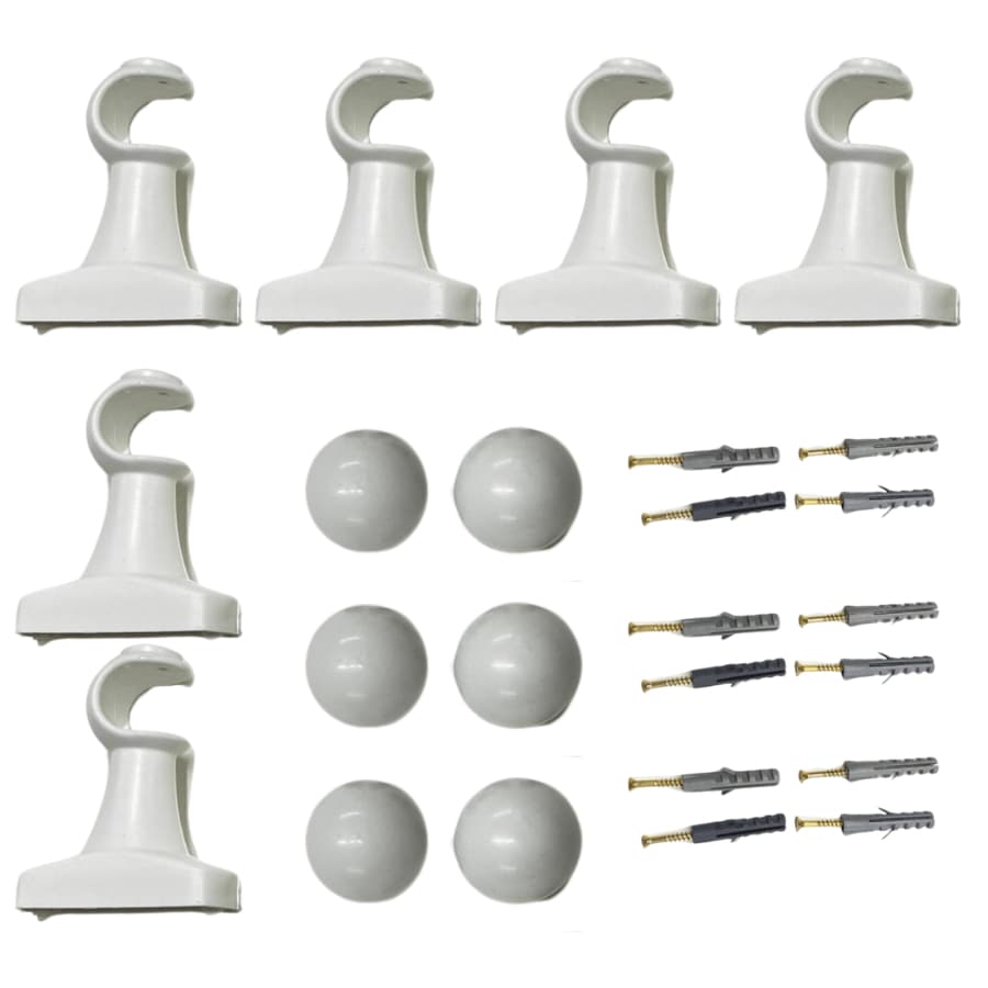 Kit Com 6 Suporte Reforçado para varão 19mm de cortina em plástico várias cores