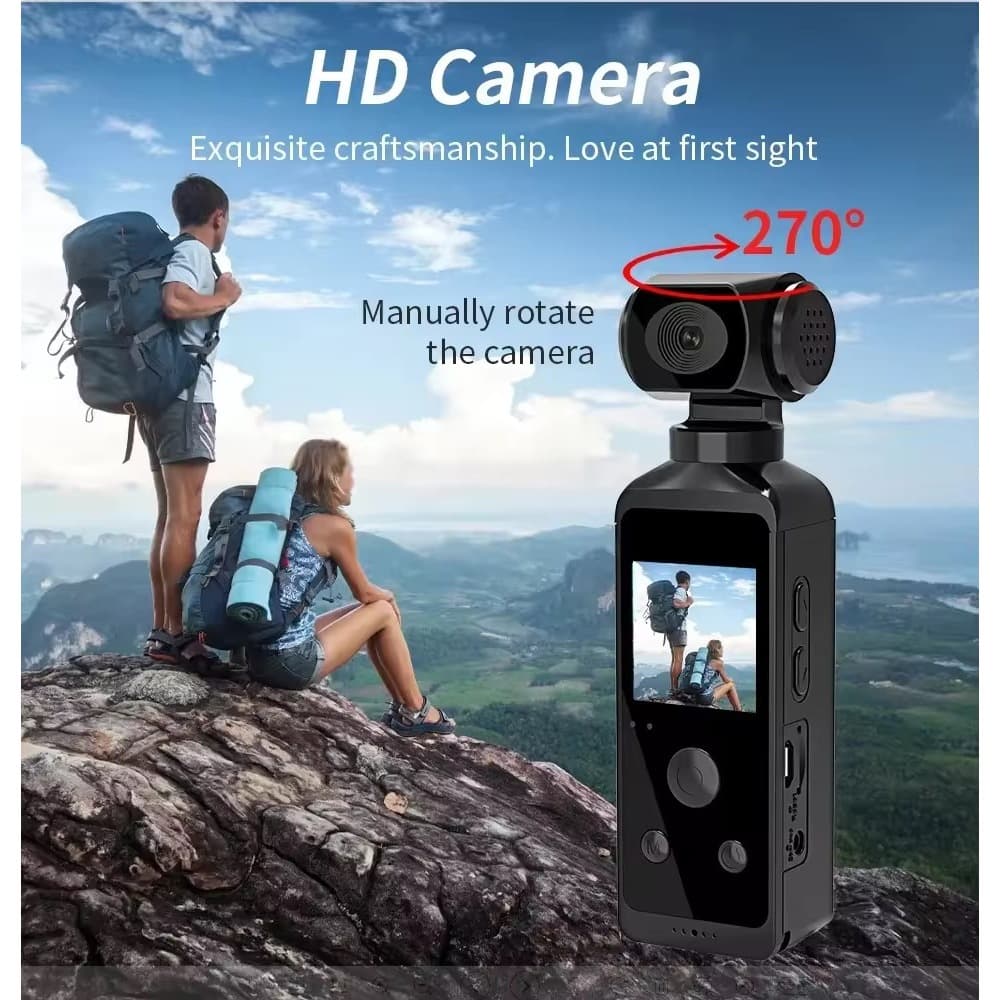 Câmera de bolso antivibração 5K HD para bicicleta ao ar livre, câmera esportiva à prova d'água MT-5000