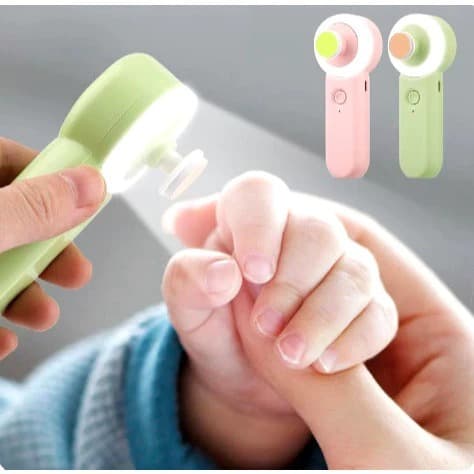 Cortador de Unhas Elétrico com Luz Led Para Bebê Crianças Recarregável Com 6 Lixas DKL