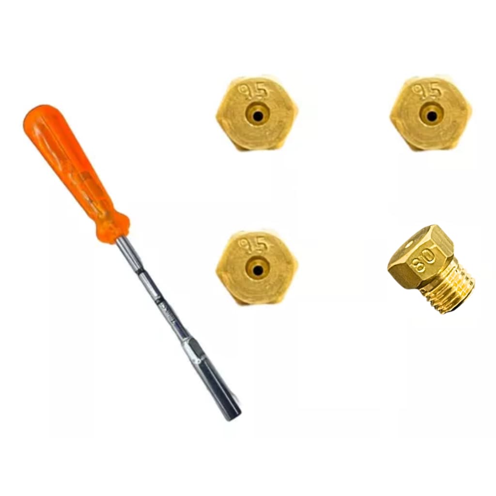 Kit Bicos Injetor Converter P/ Gás Encanado Cooktop 4 Bocas