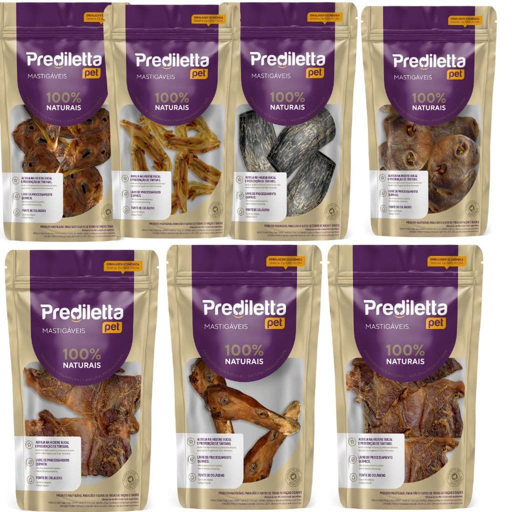 Petisco Natural Para Cães Mordedor Cachorro Chifre Bovino Focinho de Porco Cabeça de Frango e Pato Pé de Pato Torresmo