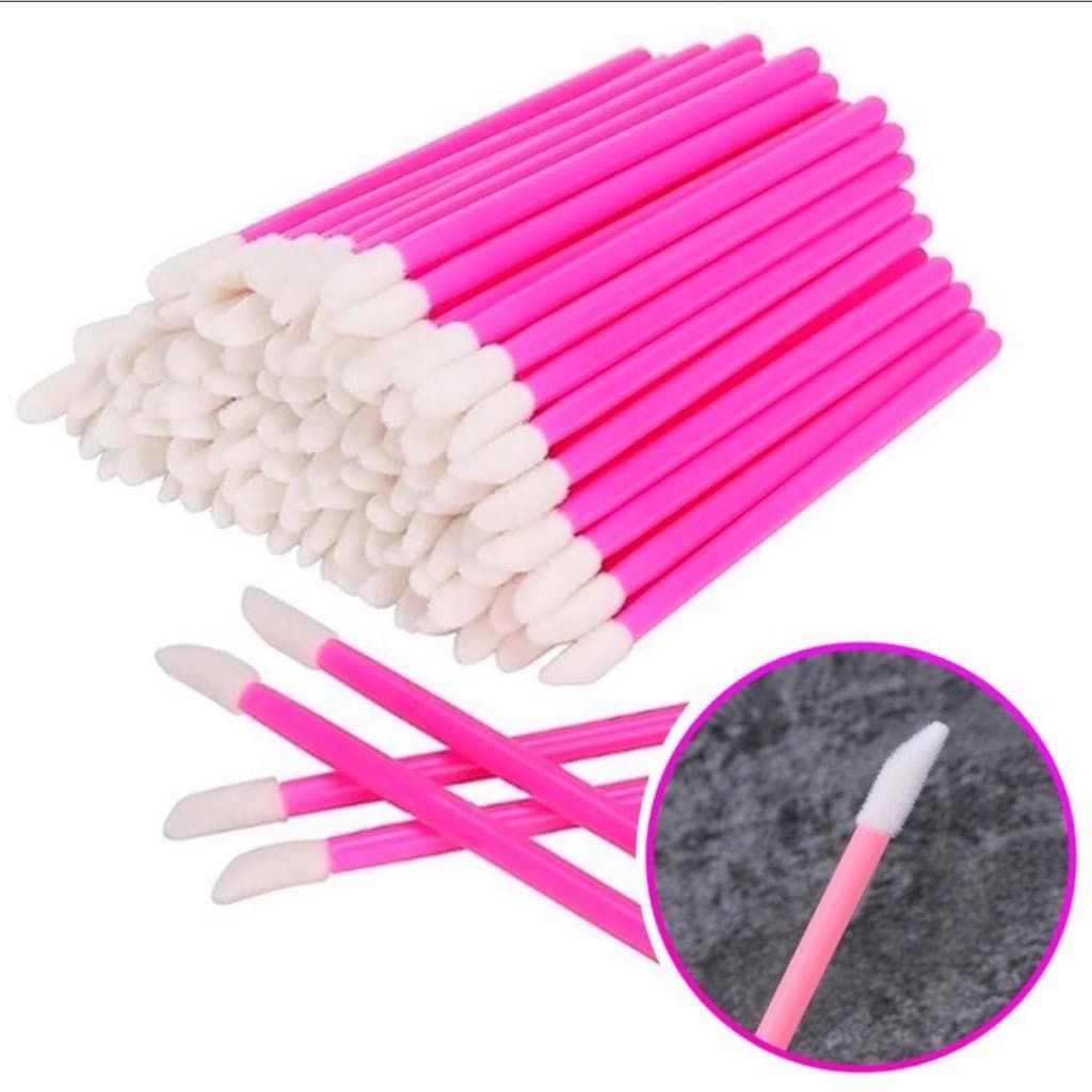 Kit 250 Pincel Aplicador Descartável de Batom Gloss Extensão Limpeza de Cílios Cotonete Maquiagem