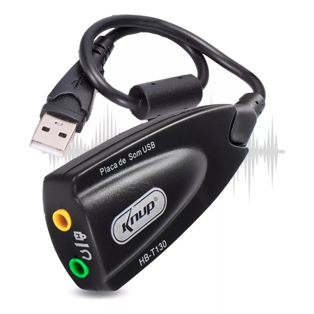 Placa De Som Áudio Externo Adaptador Usb 7.1