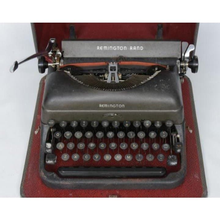 REMINGTON RAND - Antiga máquina de escrever acondicionada em estojo maleta linda e muito antiga