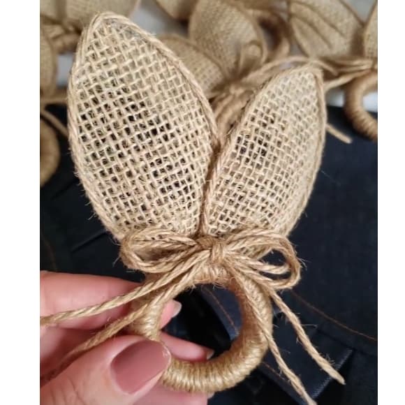 Kit Porta Guardanapo Páscoa Orelhinha Coelho de Juta