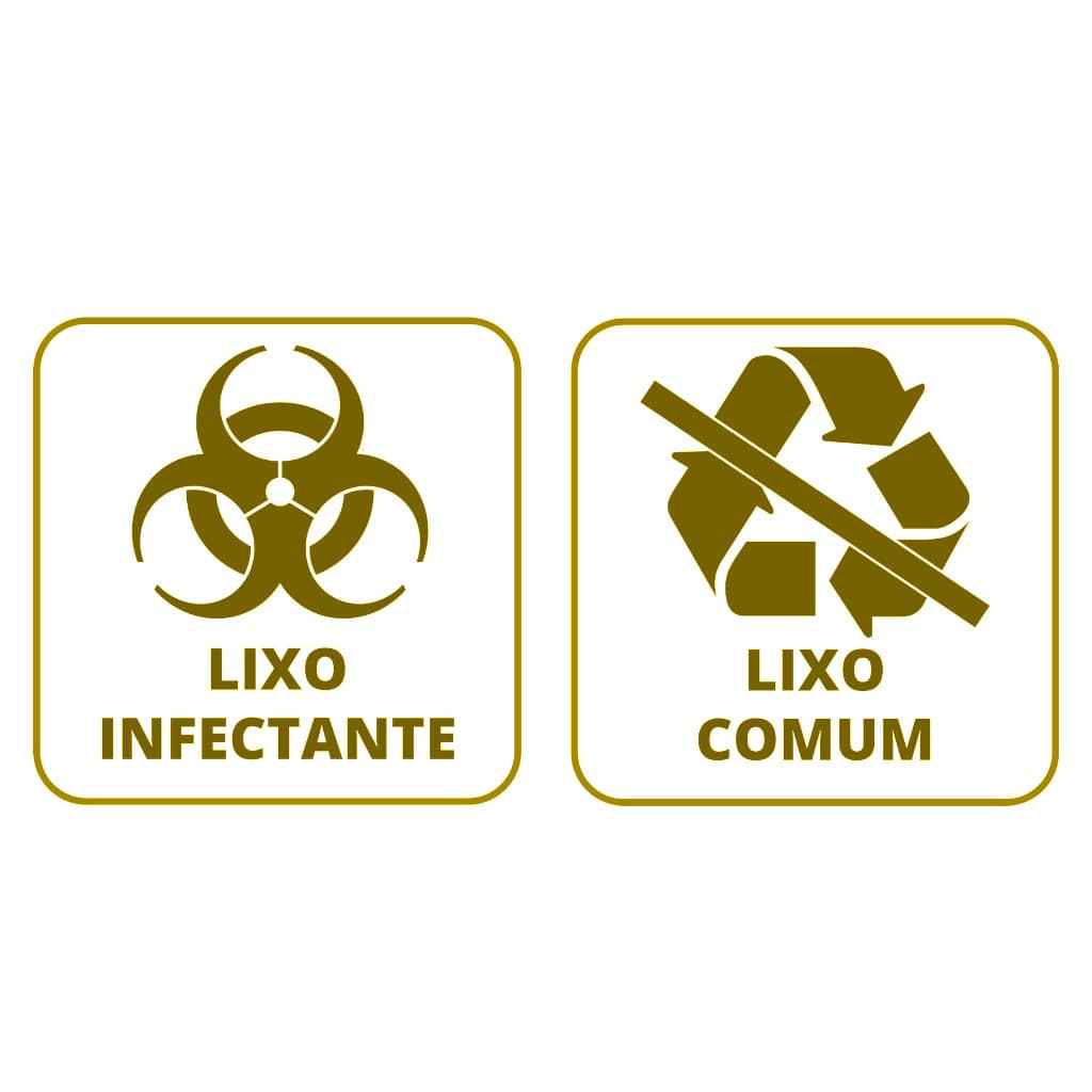 Adesivo Lixo Comum e Lixo Infectante 10x10cm sem Fundo Top