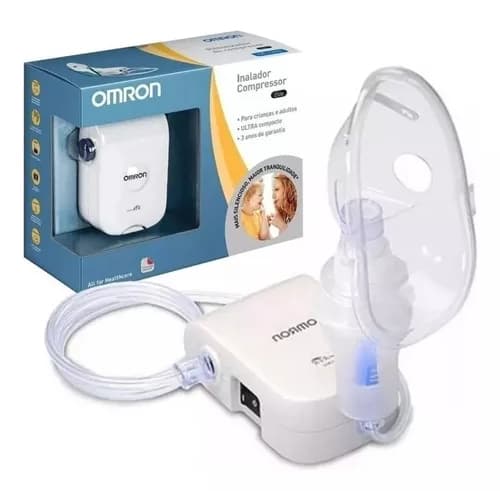 Inalador Nebulizador Portátil Omron Compressor 803 Bivolt Cor Branco 100V/240V