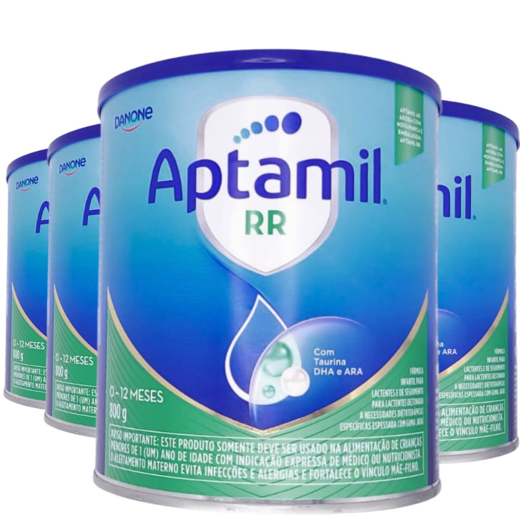 Aptamil RR 800g KIT 4UN X 800g Leite Fórmula Infantil Danone 0-12 Meses com Fórmula Avançada e Alta Tolerância Digestiva