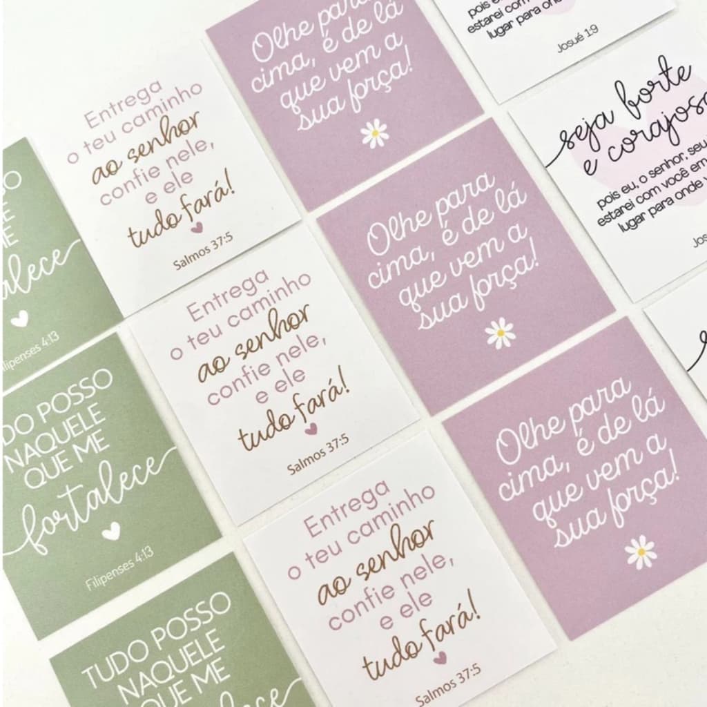 40 a 240 Unidades Mini Cartão com frases evangelicas 4x5cm - ENVIO IMEDIATO