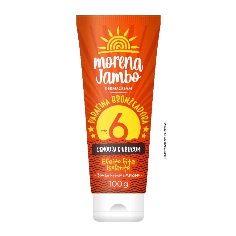 Parafina Bronzeadora Morena Jambo Efeito Fita Isolante Cenoura e Urucum Bisnaga 100g