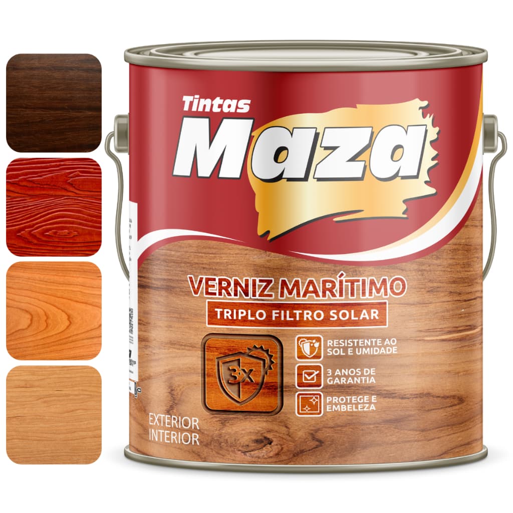 Verniz para Madeira Marítimo Cores 3,6 Litros Maza