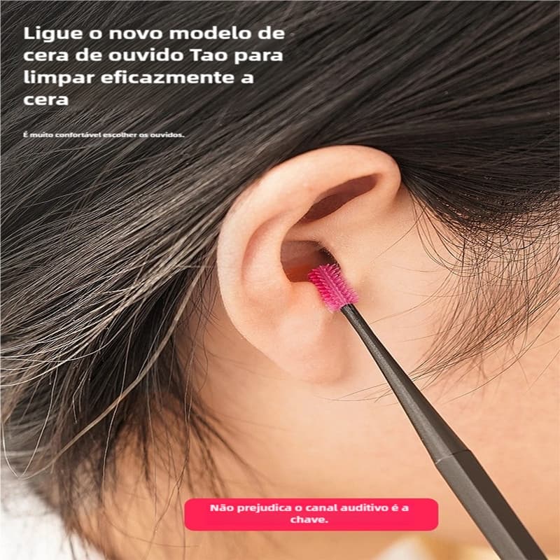 Limpador de ouvido/orelha com ponta de silicone