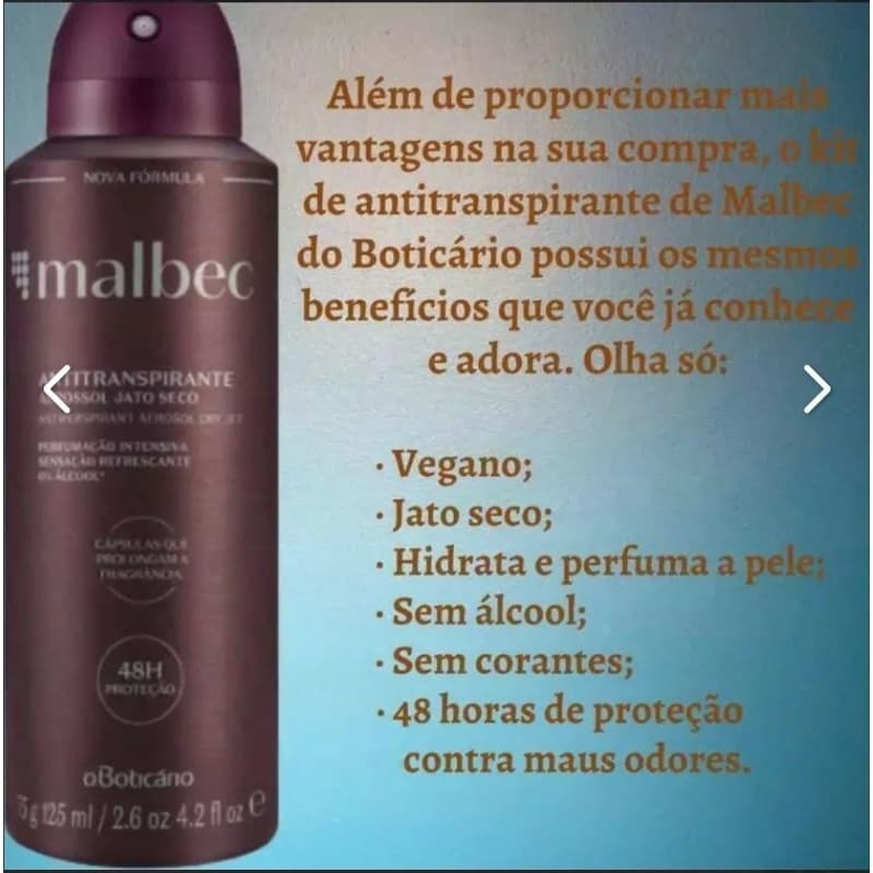 Desodorante Antitranspirante Aerosol Malbec