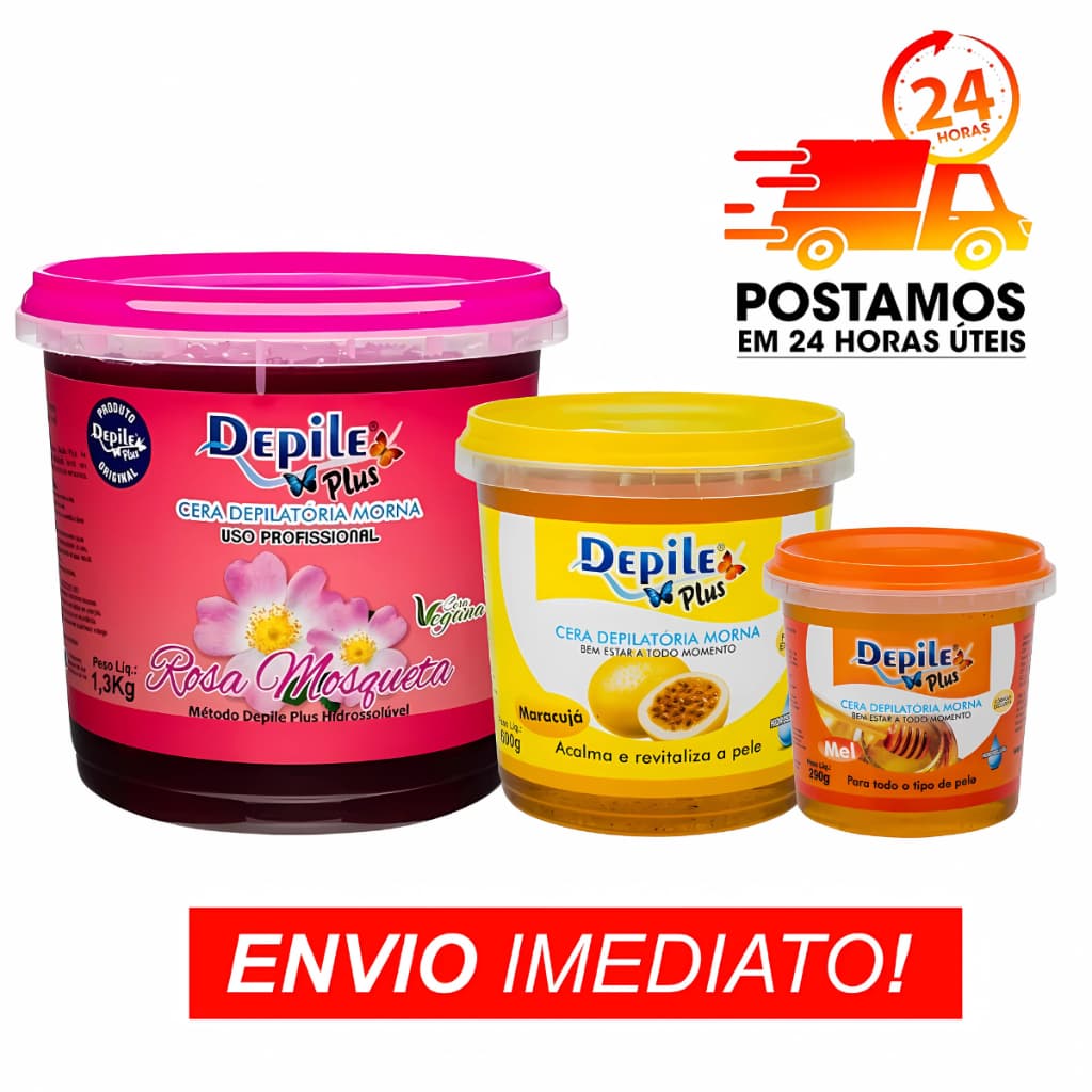 Cera Depilação íntima Corporal Hidrossolúvel Depile Plus Pele Sensivel