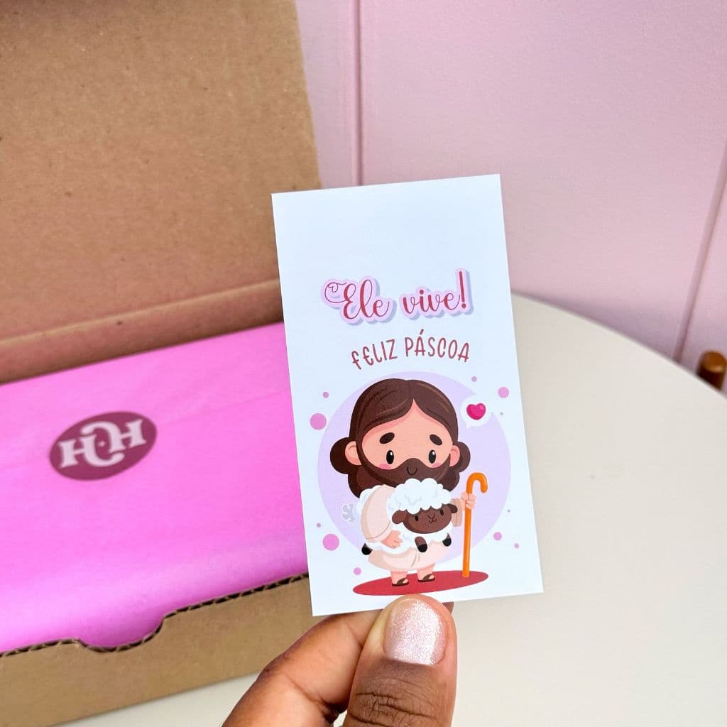50/100 Cartões Ele Vive - Feliz Páscoa - Pronta Entrega