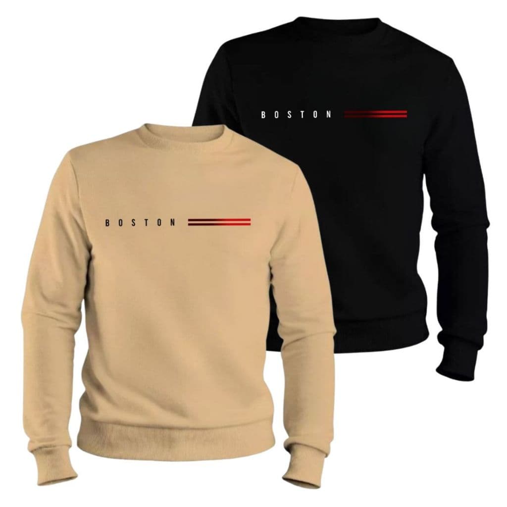 Kit 2 Moletom Masculino Gola Careca Casaco Flanelado Blusa De Moletom Algodão Confortável