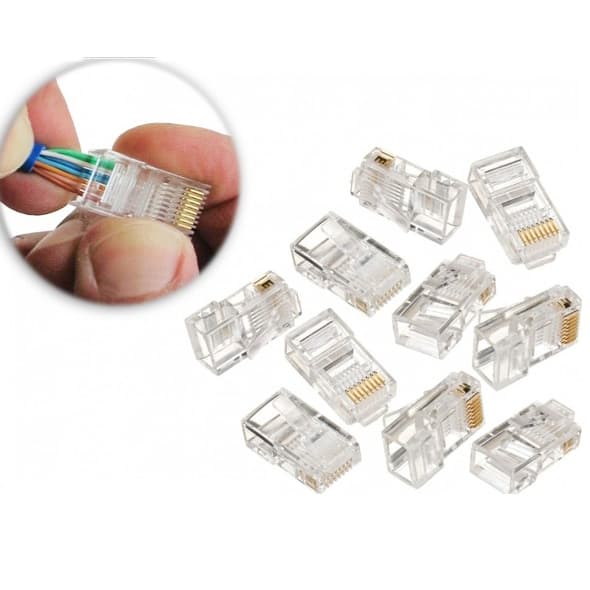 Kit Conectores RJ45 Cat5 Plug Cabo de Rede de Internet Alta Qualidade