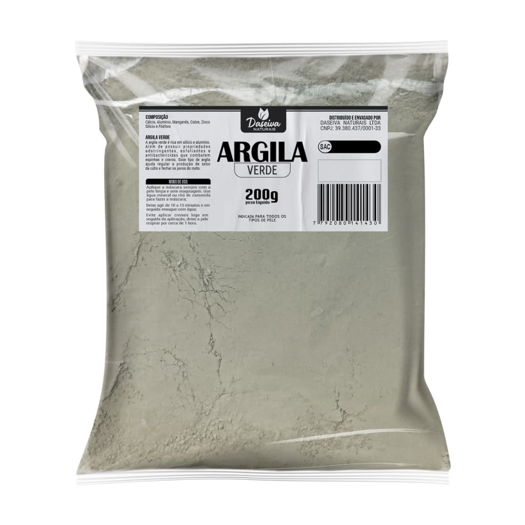 Argila Verde 200g Skincare Máscara Facial