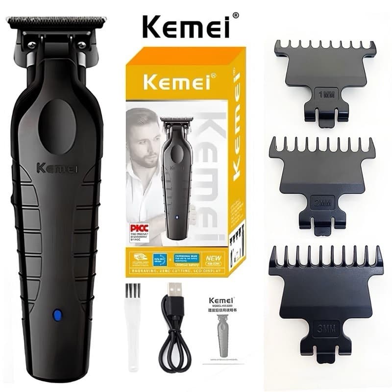 Kemei KM-2299 e KM-8602 Aparador de Cabelo Barba Acabamento com Precisão Profissional Alta Durabilidade Bivolt