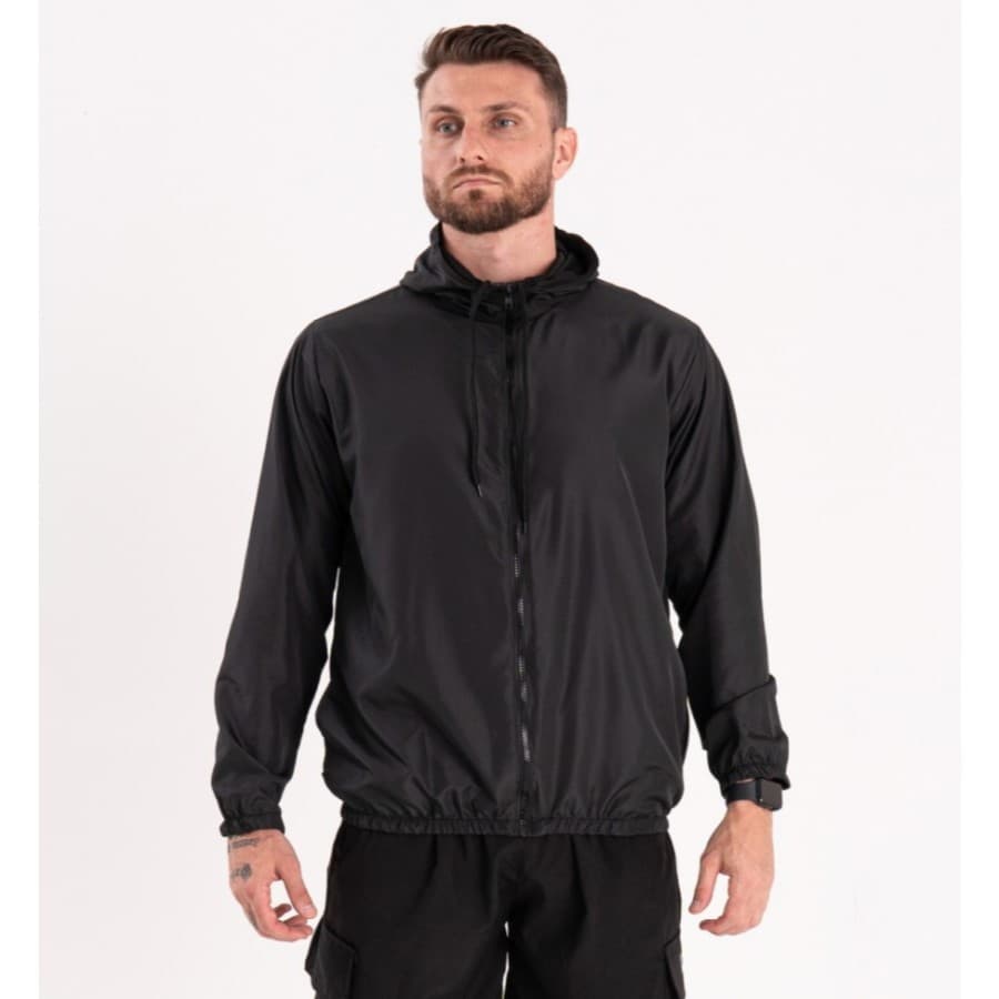 Jaqueta Corta Vento Masculina Impermeável SEMI-FORRADA com Capuz Gola Alta Inverno Frio P ao GG