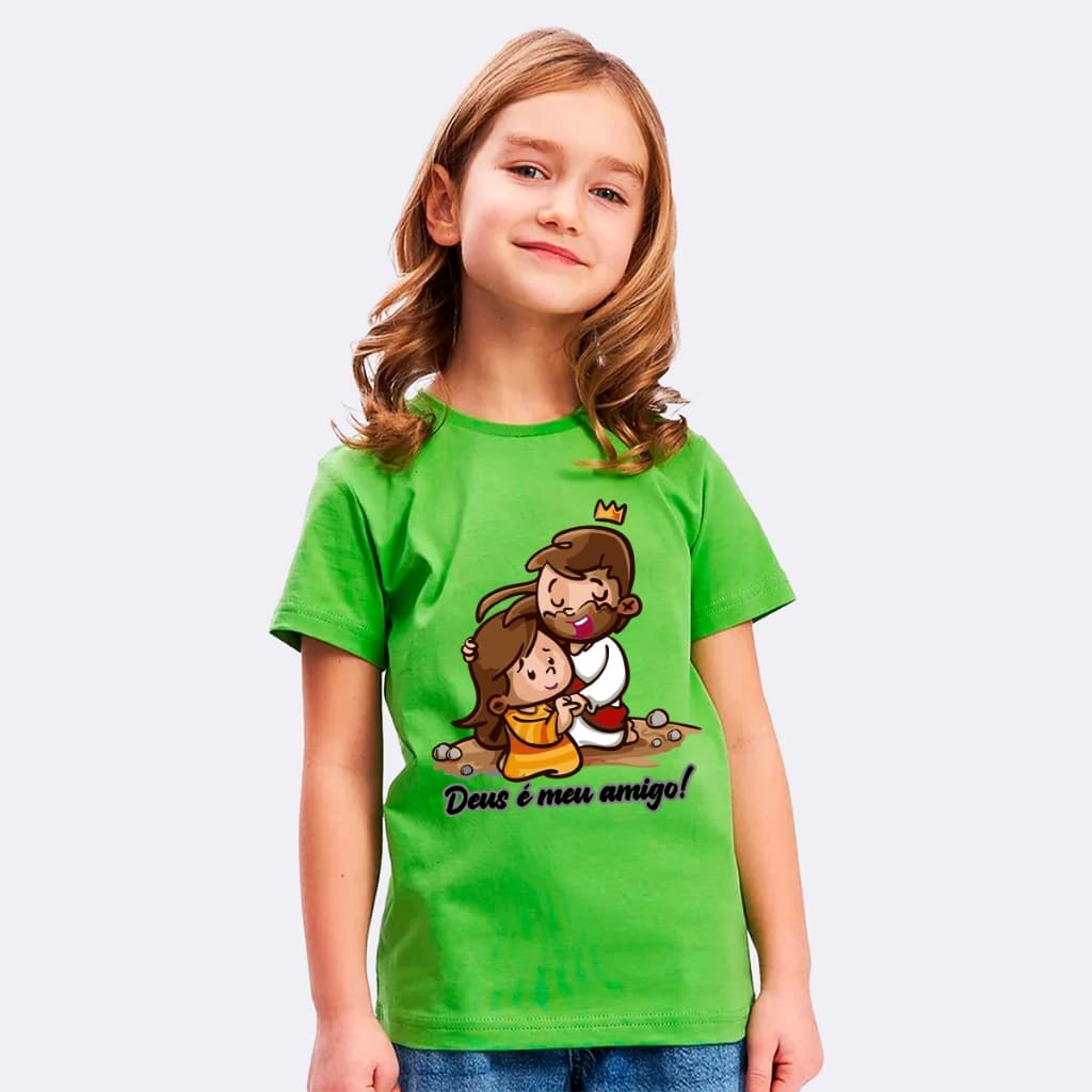 Camiseta Feminina Cristã Infantil Gospel Kids Bom Caimento 100% Algodão Promoção