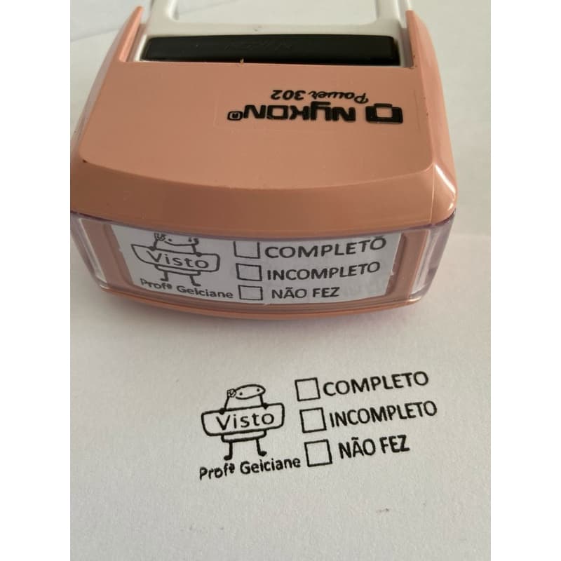 CARIMBO VISTO FLORK - PROFESSOR PERSONALIZADO completo/imcompleto/não fez