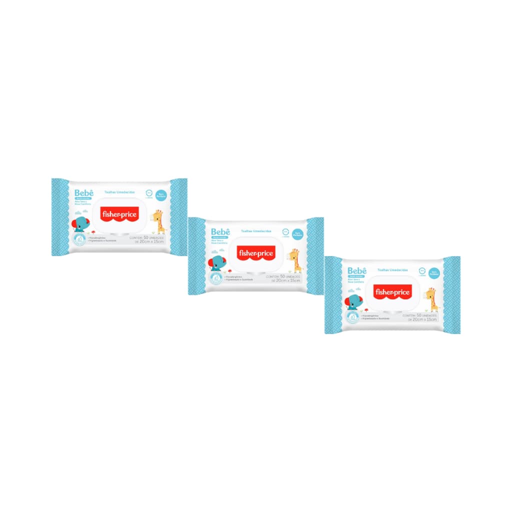 Toalha Umedecida Fisher Price RN 150 Folhas (3undX50fls)