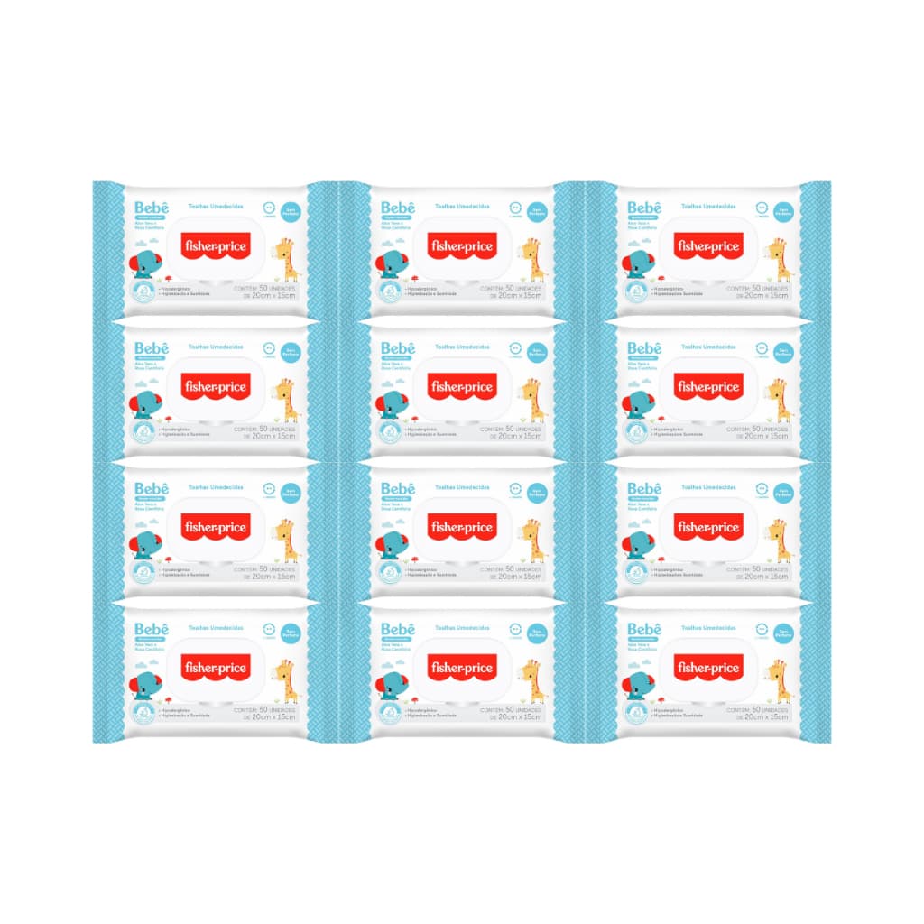 Toalha Umedecida Fisher Price RN 600 Folhas (12undX50fls)