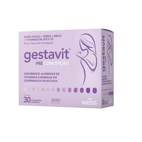 GESTAVIT PRÉ-CONCEPÇÃO SUPLEMENTO GESTACIONAL C/30 COMP.REVEST. KRESS