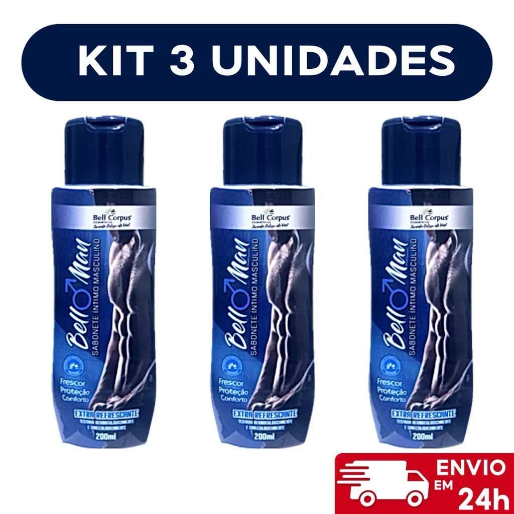 Kit 3 Sabonete Íntimo Masculino Bell Man - Bell Corpus 200ml