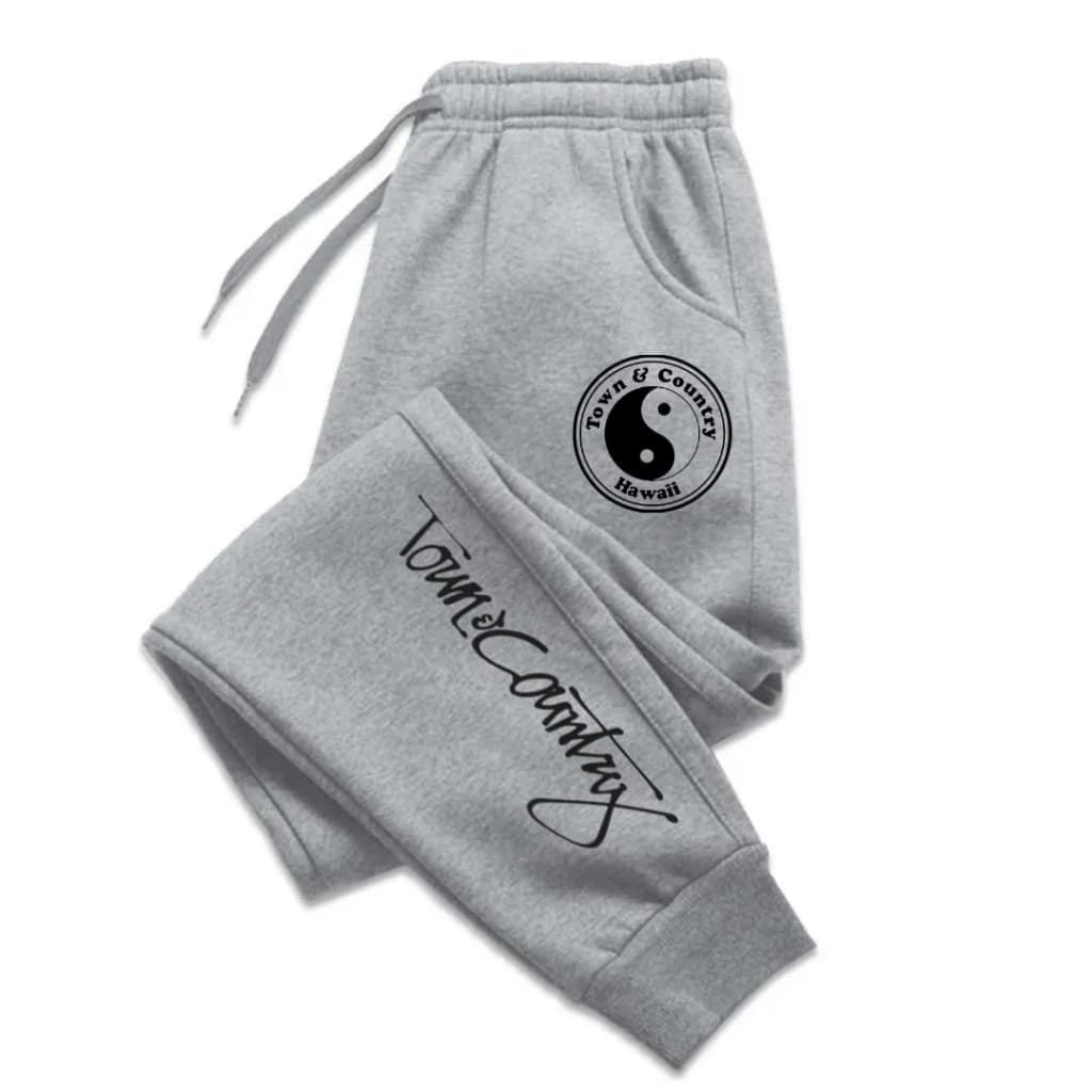 Calça Moletom Flanelado Estilo Jogger Casual Yng Yang Academia Retrô