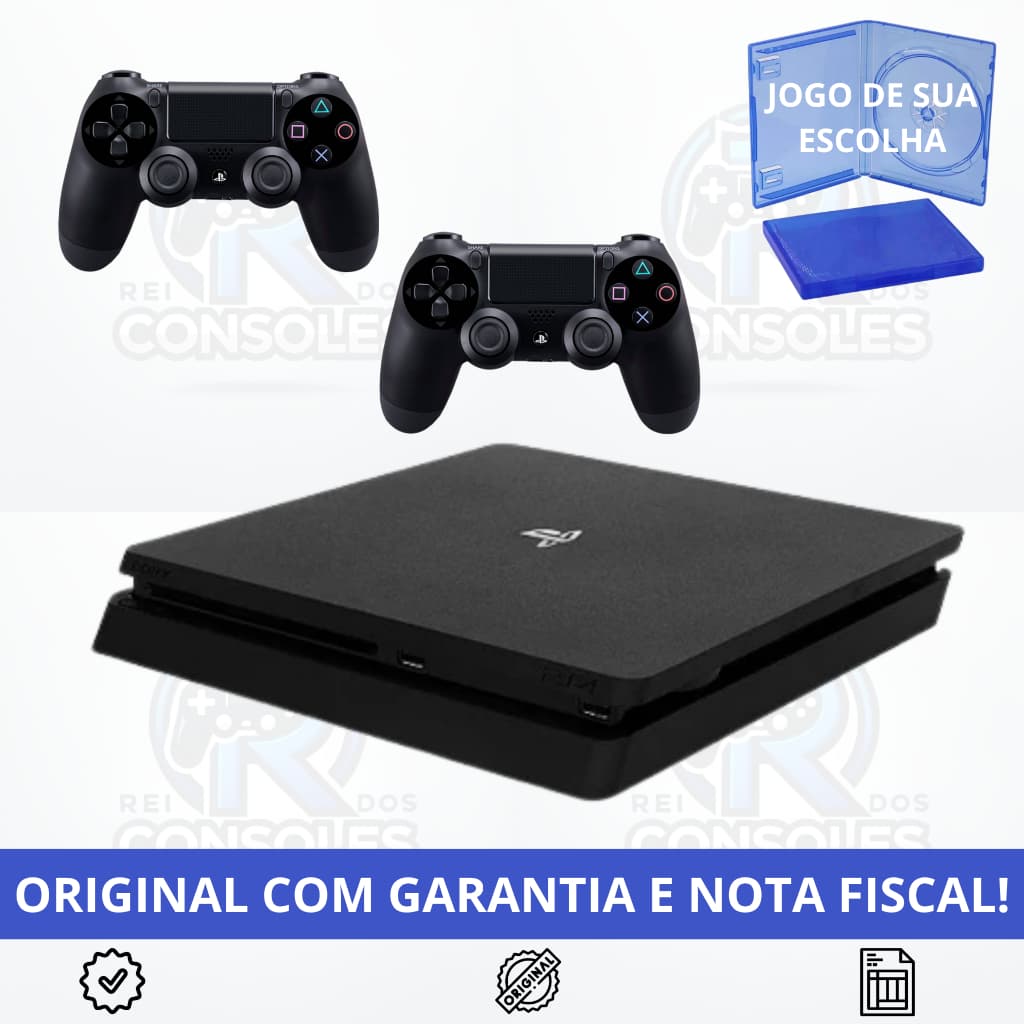 PS4 Slim  + Jogo Brinde | Revisado, Higienizado com Garantia e Nota Fiscal