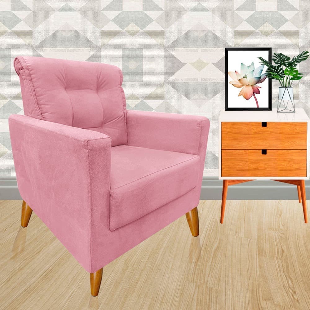 Poltrona Opaly de Luxo Confortavel Reforçada Decorativa Aguenta 140 kilos Espuma D26 Visammer