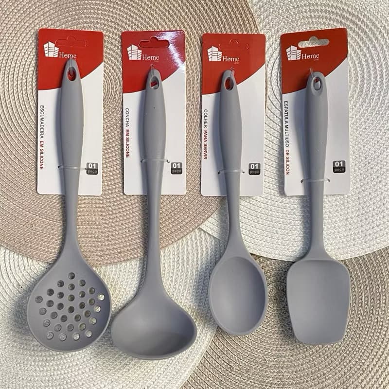 Kit Utensílios de Silicone Para Cozinha Talheres de Silicone