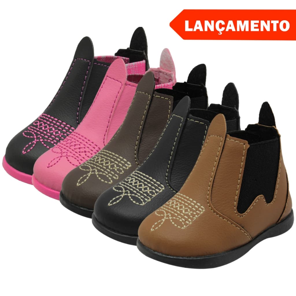 Bota Botina Bordada Infantil Menino Menina Country Festa Junina Julina Sítio Rodeio Inverno Masculin