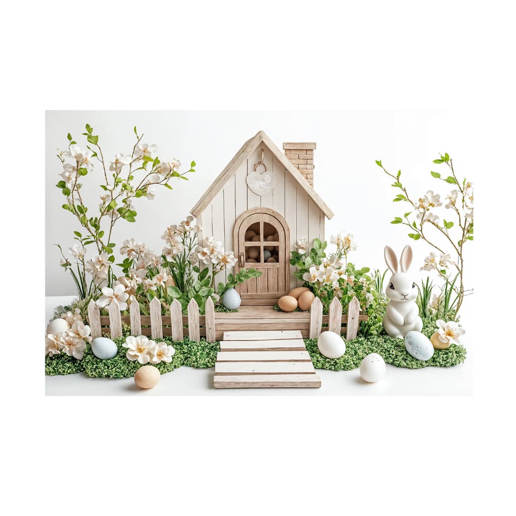 Fundo Fotográfico Sublimado Em Tecido Newborn Pascoa Coelhinho 2,20x1,50m