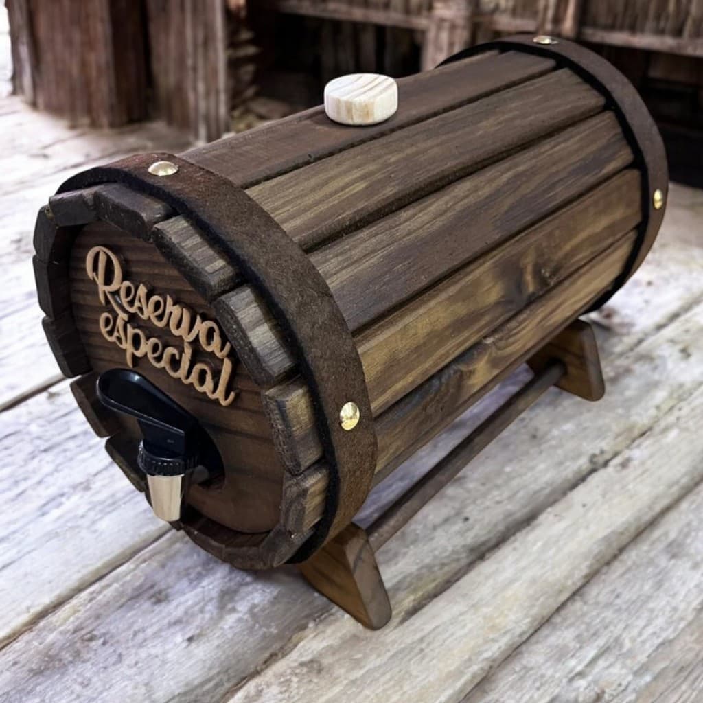 Pingômetro de Madeira 3 Litros Decoração Ideal Para Cachaça Pinga Whisky Bar