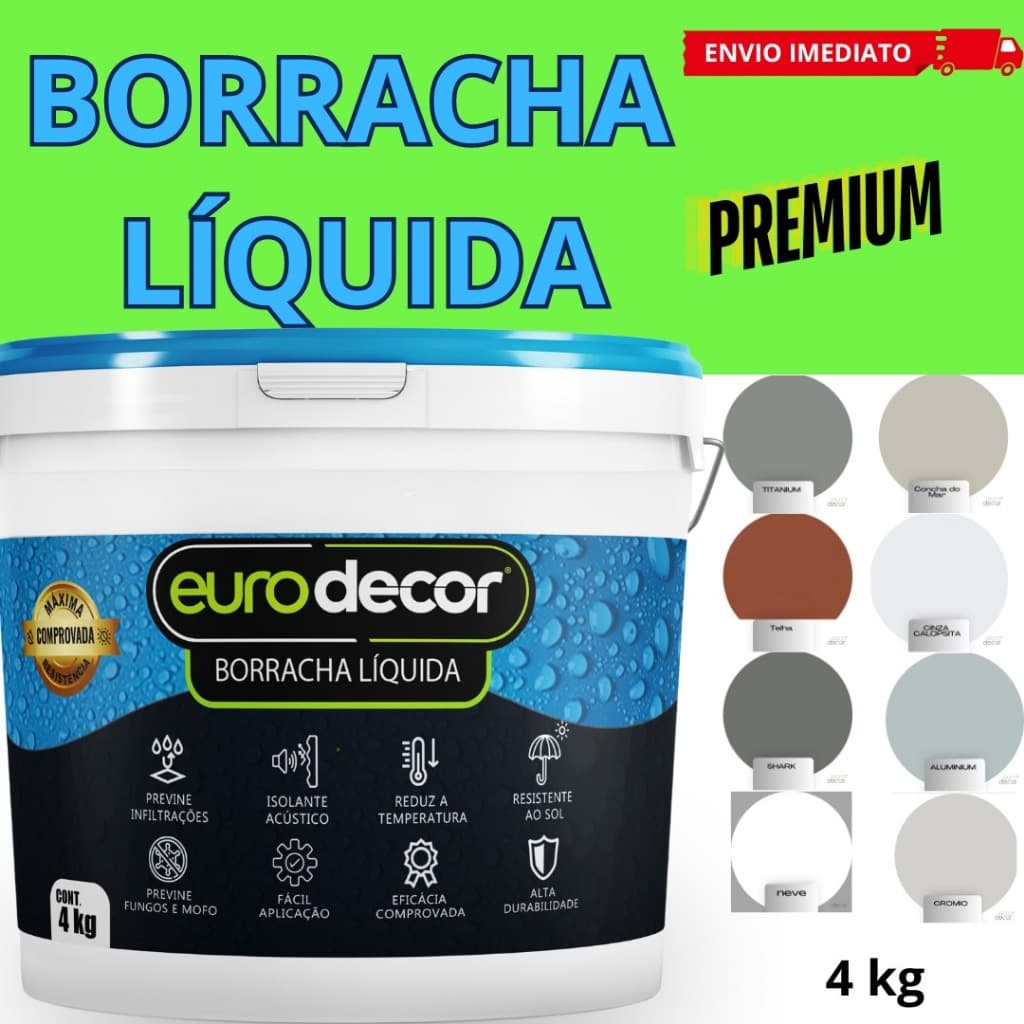 Super Borracha Líquida 4kg Ou 1kg Impermeabilizante Várias Cores