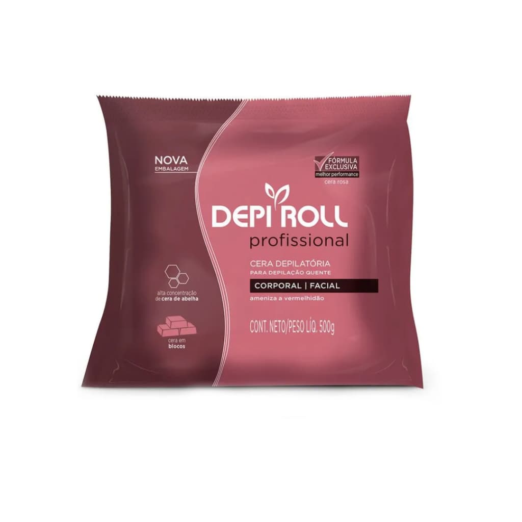 Cera p/ Depilação Quente Rosa Depi Roll 500g