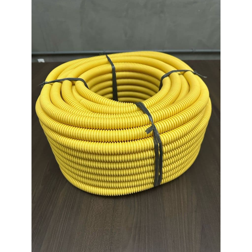Conduite Eletroduto Corrugado Amarelo 3/4 50 Metros PEAD Alta Qualidade - Mangueira corrugada.