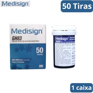 50 Tiras Para Medir Glicose - Medisign GH83 Glicemia (1 TUBETE)