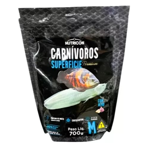 Ração Peixe Carnívoros Superfície M Bag 700g Nutricon
