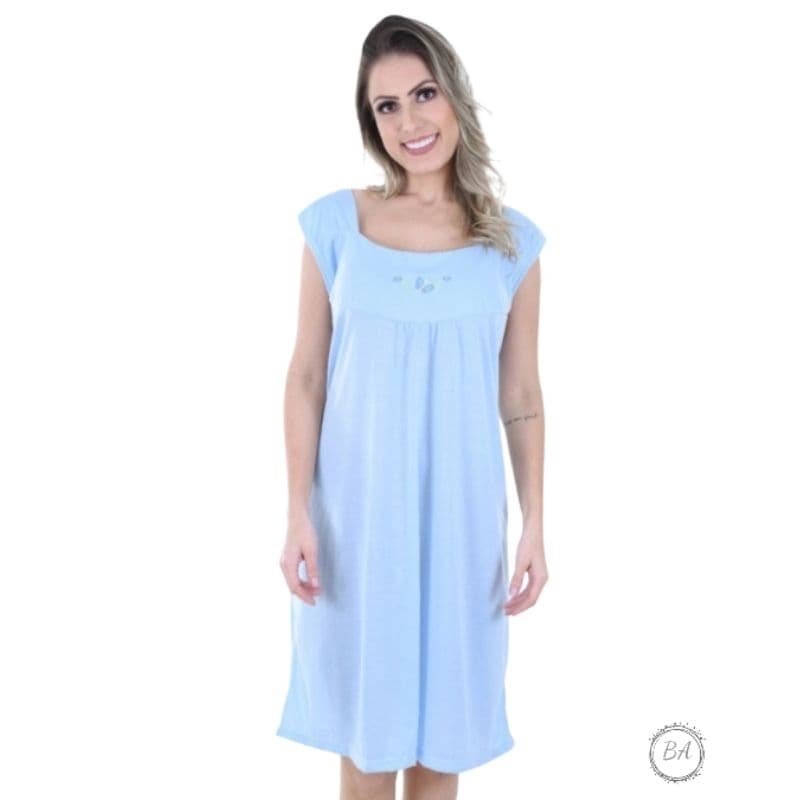 Camisola Feminina de Malha Regata Vestido Senhora Idosa Sem Manga Verão