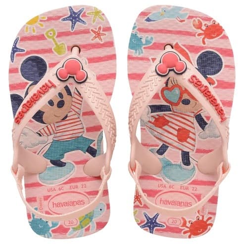 Chinelo Havaianas Original Baby Sandália Bebe Infantil Disney Mickey e Minnie Com Elástico Tiras