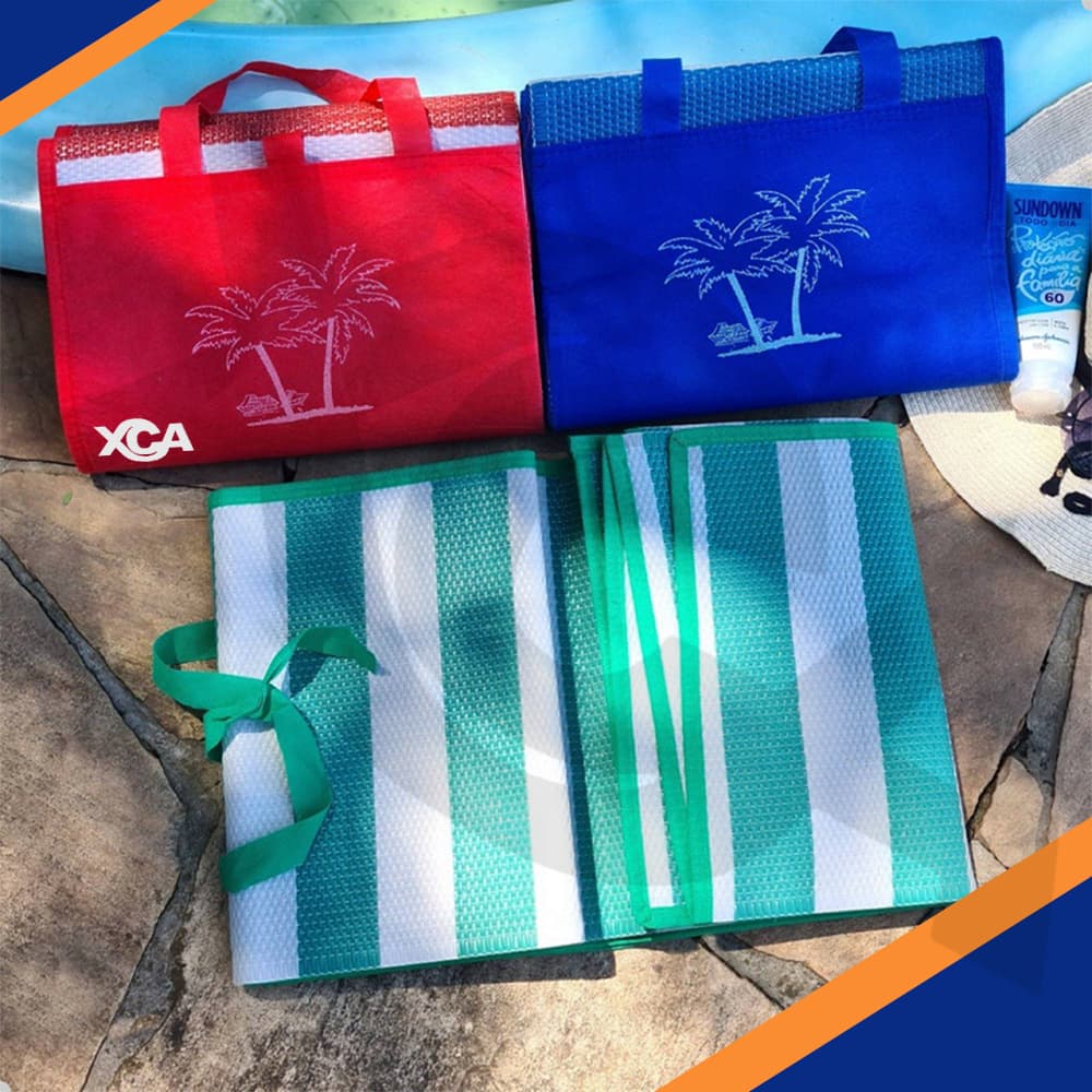 Esteira Dobrável De Praia E Camping Vira Bolsa Portátil Tapete Piscina Piquenique Verão