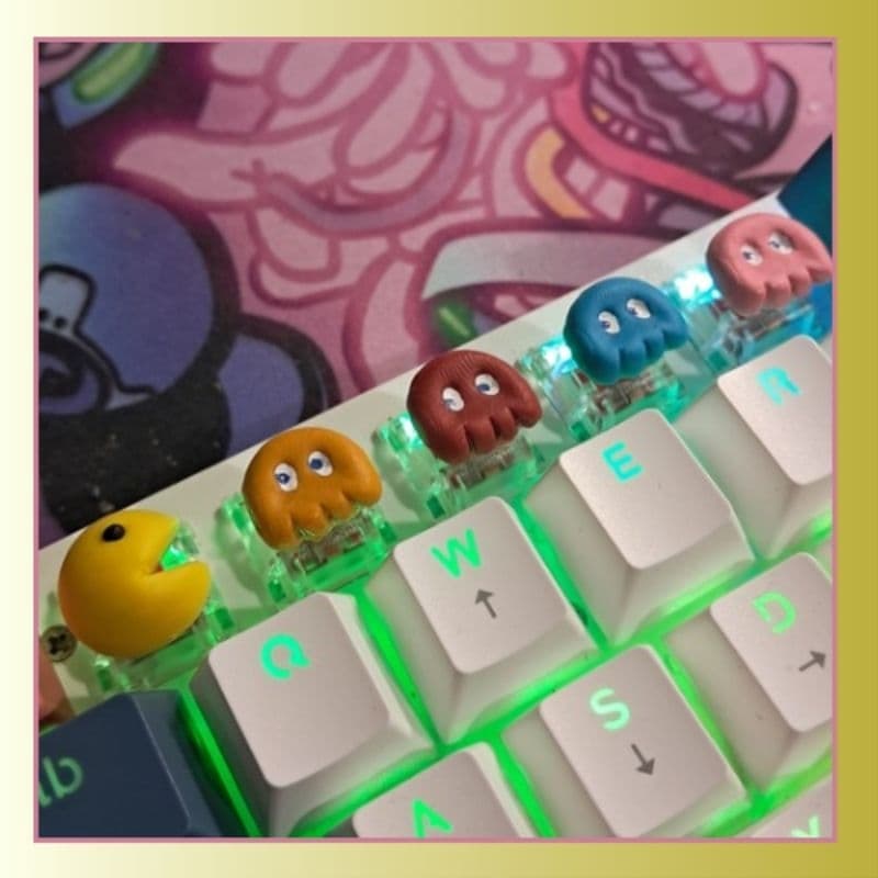 Keycaps Pac-Man Conjunto - Teclado Mecânico Jogos Retro Teclas