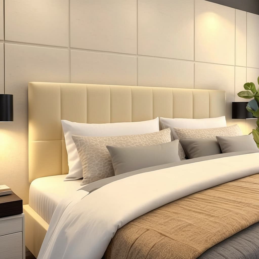 Cabeceira de Cama Casal e King 45x20 em Suede – Estofada Modular para Box – Luxo Premium