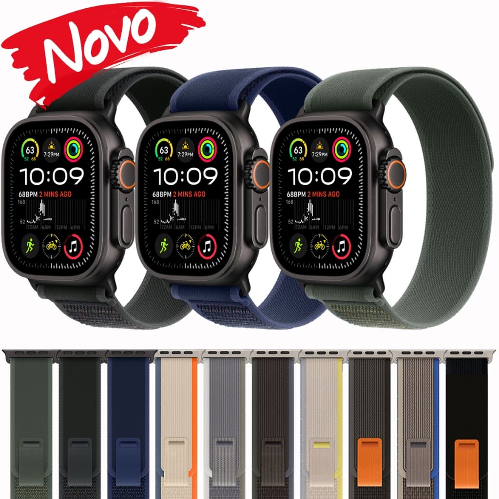 Pulseira Para Apple Watch Ultra 3 2 49mm 46mm 45mm 44mm 42mm 41mm 40mm 38mm Series 11 10 9 8 7 6 SE Nylon