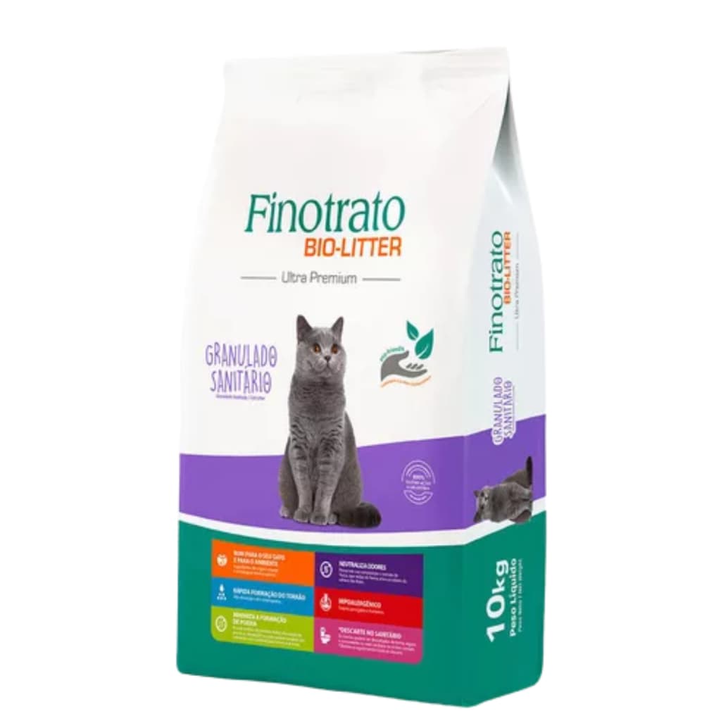 Granulado Sanitário para gatos Finotrato Bio Litter 10 Kg Ultra Premium