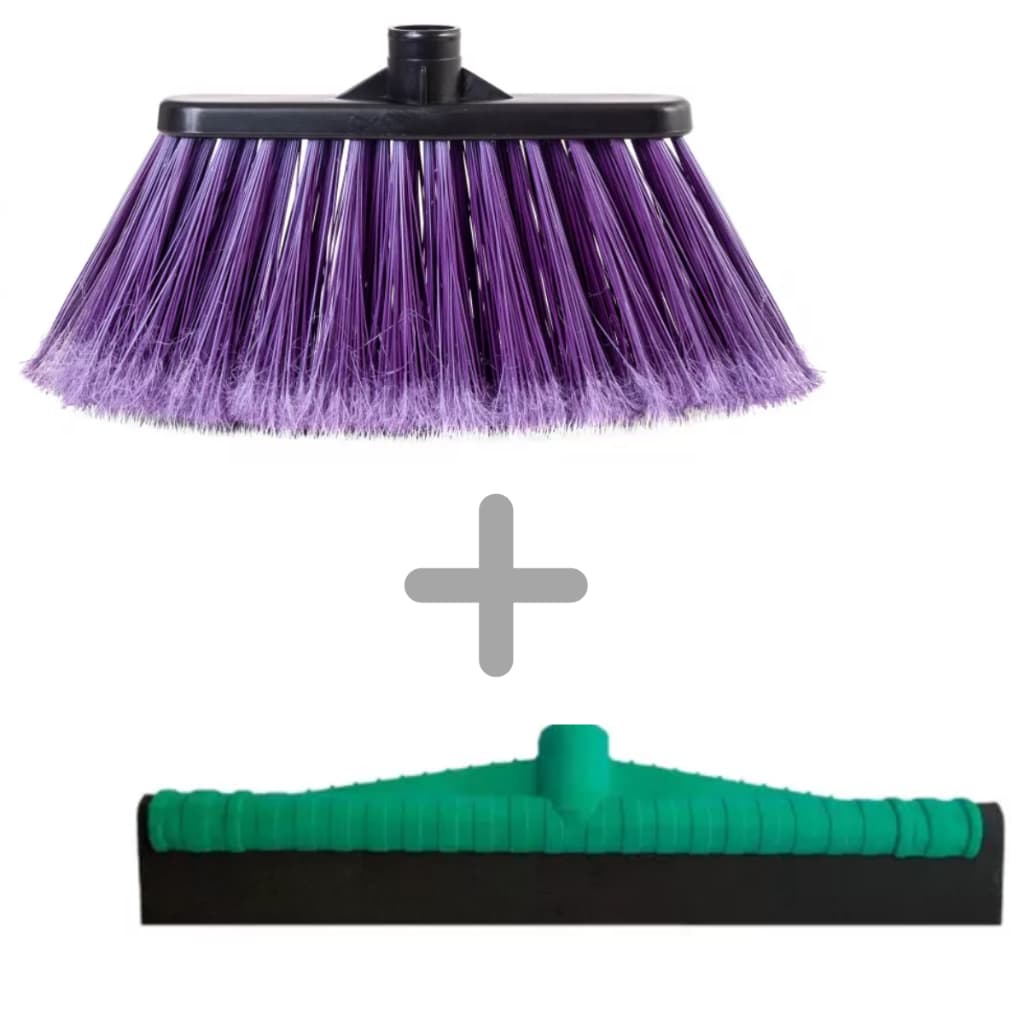 Vassoura nailon bela soft  e rodo 30cm  puxa e seca kit promoção Sem cabo